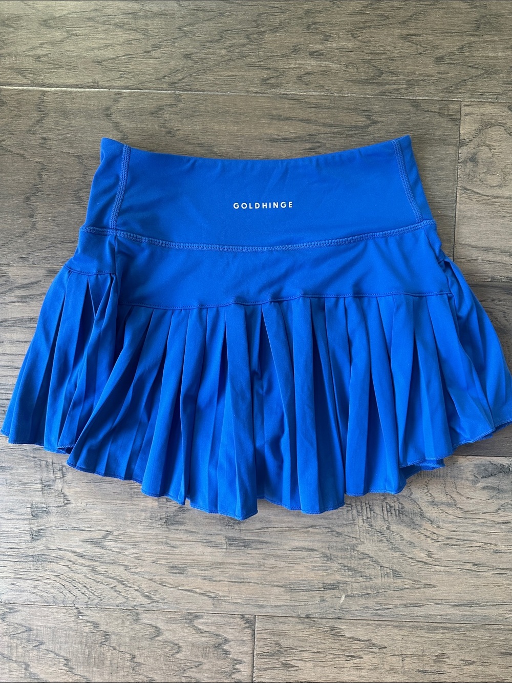 Gold Hinge-Women's XS Cobalt Blue Pleated Tennis Skirt - Picture 2 of 3